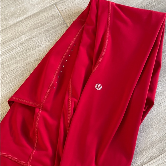 Lululemon Dark Red Fast and Free Leggings With Pockets Size 10 - Picture 15 of 15